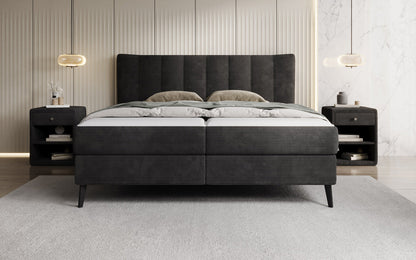 Luxusbetten24 Ines Boxspringbett Cord mit Stauraum 140‑200 cm Größe