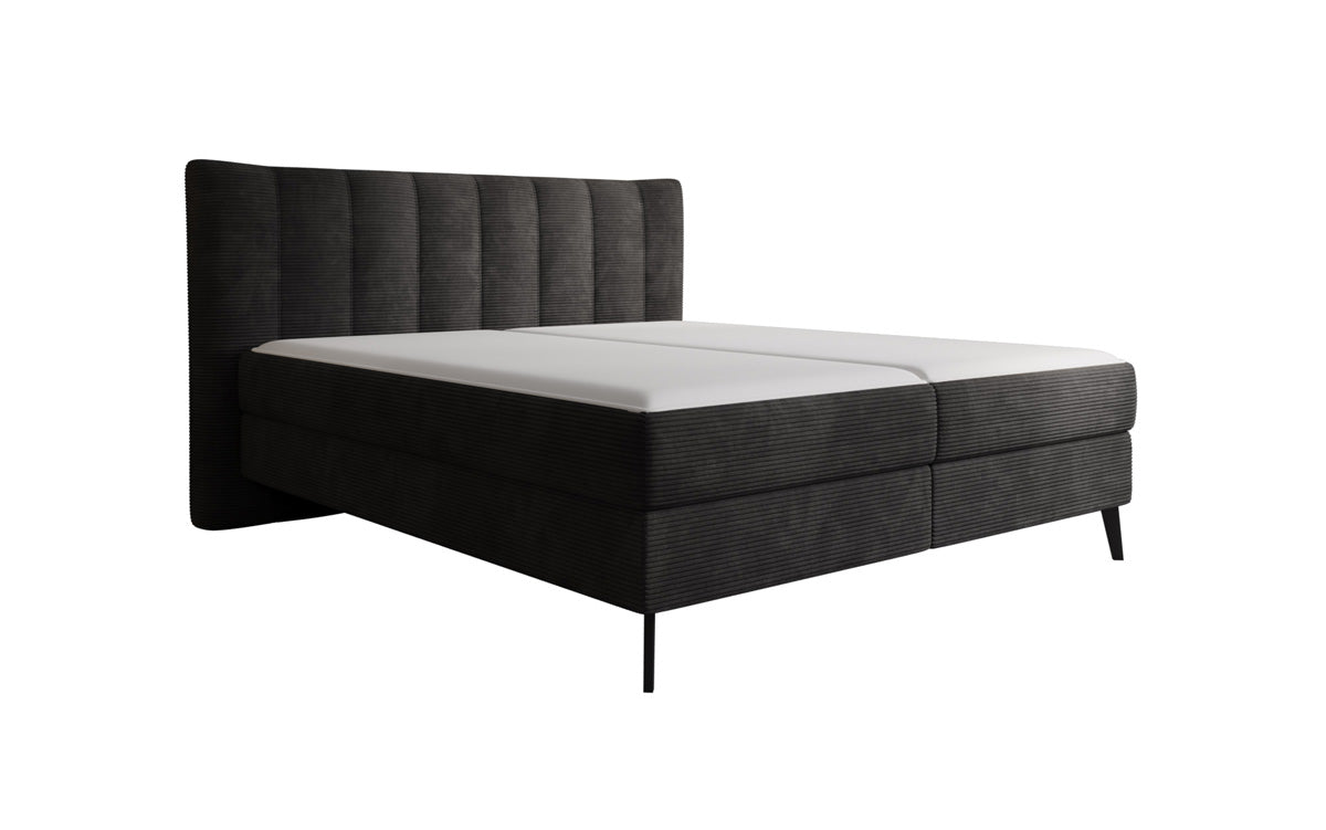 Luxusbetten24 Ines Boxspringbett Cord mit Stauraum 140‑200 cm Größe