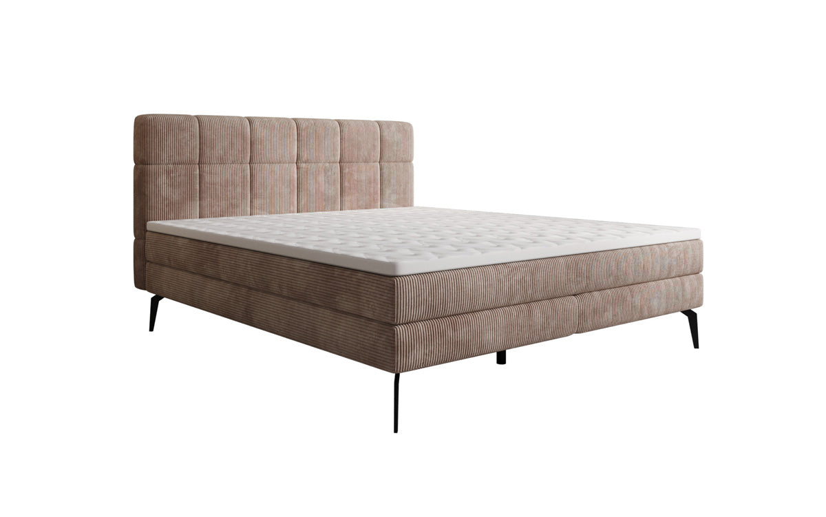 Luxusbetten24 Vera Boxspringbett Cord Design mit hohen Füßen