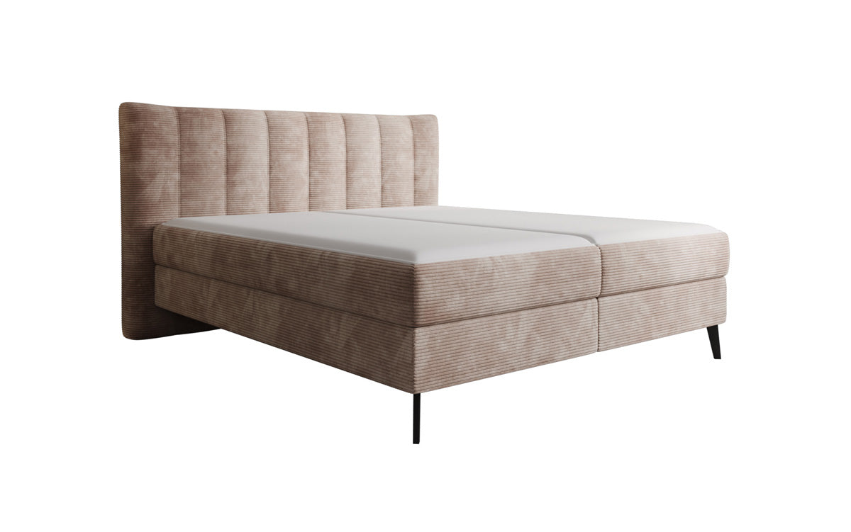 Luxusbetten24 Ines Boxspringbett Cord mit Stauraum 140‑200 cm Größe