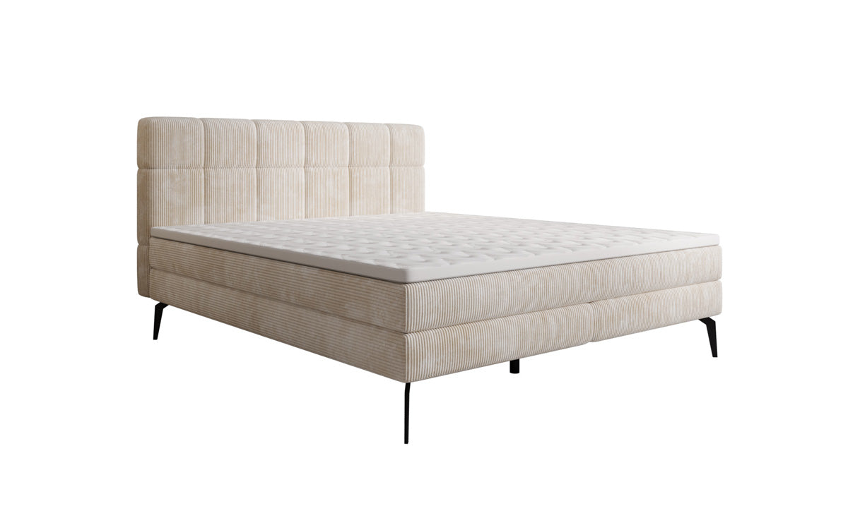Luxusbetten24 Vera Boxspringbett Cord Design mit hohen Füßen