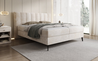 Luxusbetten24 Ines Boxspringbett Cord mit Stauraum 140‑200 cm Größe