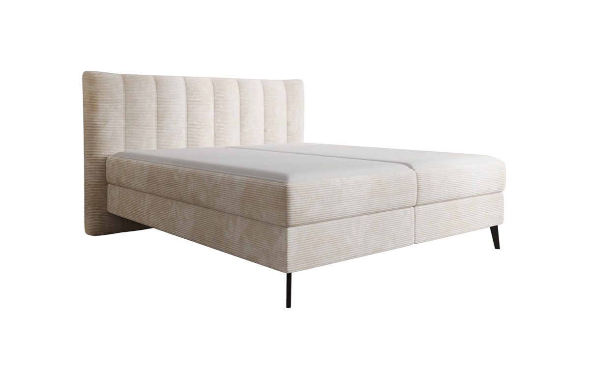 Luxusbetten24 Ines Boxspringbett Cord mit Stauraum 140‑200 cm Größe
