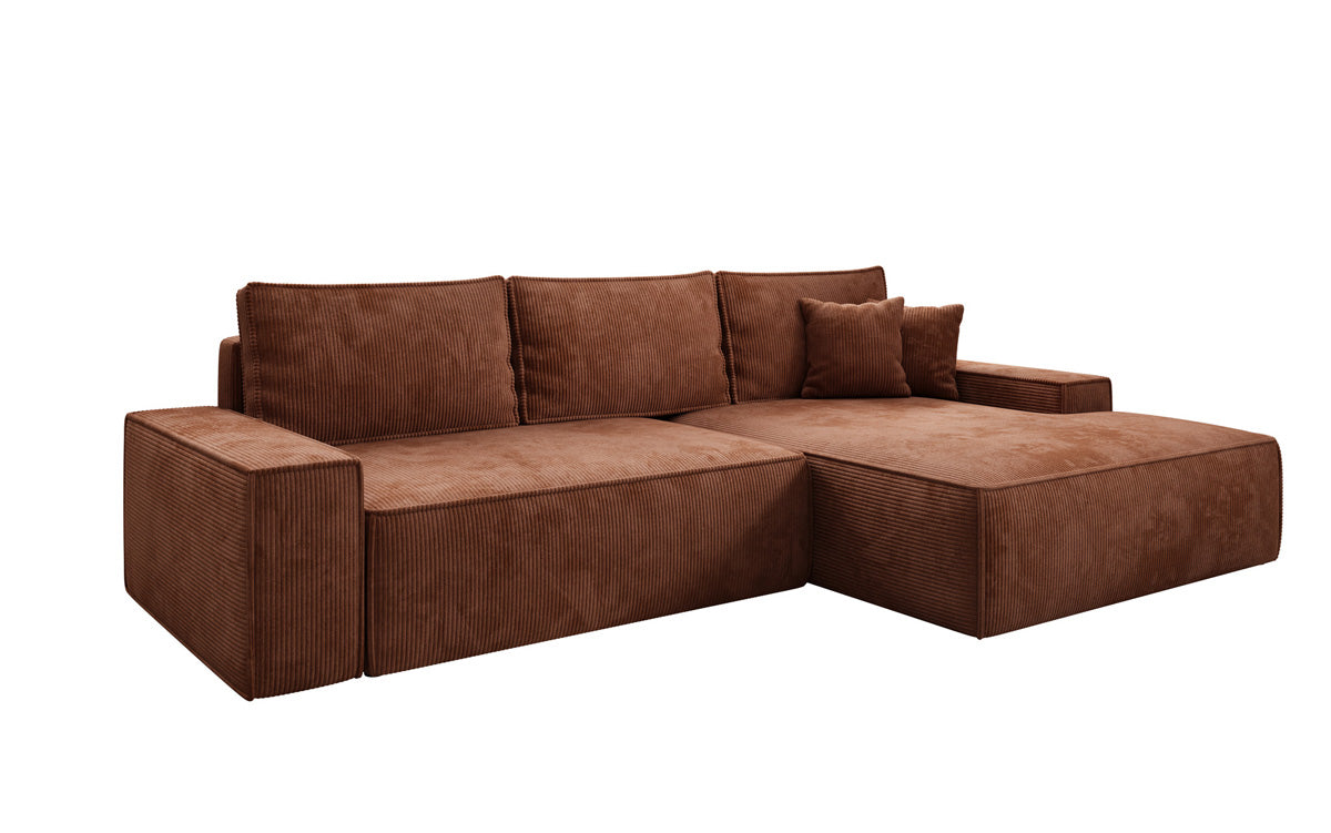 Luxusbetten24 Designer Sofa Verona Cord Breite Ottomane Schlaffunktion