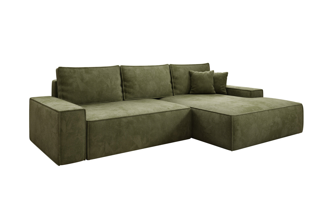 Luxusbetten24 Designer Sofa Verona Cord Breite Ottomane Schlaffunktion