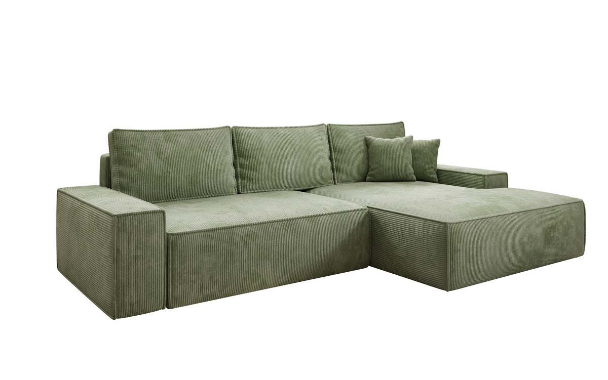 Luxusbetten24 Designer Sofa Verona Cord Breite Ottomane Schlaffunktion