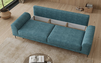 Designer 3 Sitzer Sofa Bloom in Cord mit Schlaffunktion und Stauraum