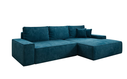 Luxusbetten24 Designer Sofa Verona Cord Breite Ottomane Schlaffunktion
