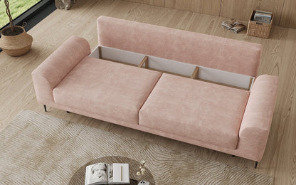 Designer 3 Sitzer Sofa Bloom in Cord mit Schlaffunktion und Stauraum