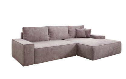 Luxusbetten24 Designer Sofa Verona Cord Breite Ottomane Schlaffunktion