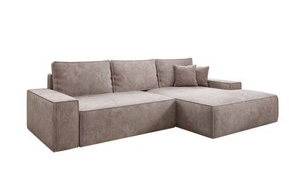 Luxusbetten24 Designer Sofa Verona Cord Breite Ottomane Schlaffunktion