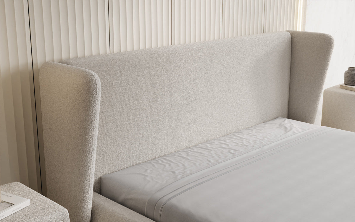 Luxusbetten24 Rosalie Polsterbett Teddy Bouclé 140x200 Beige