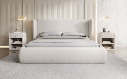 Luxusbetten24 Rosalie Polsterbett Teddy Bouclé 140x200 Beige