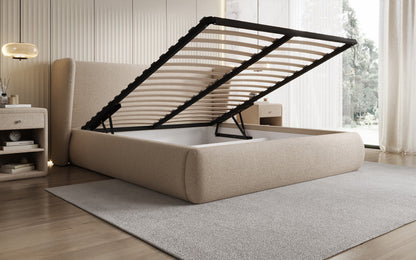 Luxusbetten24 Rosalie Polsterbett Teddy Bouclé 140x200 Beige