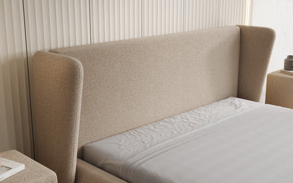 Luxusbetten24 Rosalie Polsterbett Teddy Bouclé 140x200 Beige