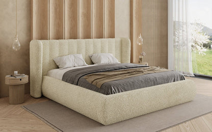 Luxusbetten24 Designer Valentina Bouclé Polsterbett mit Stauraum Schlafzimmer