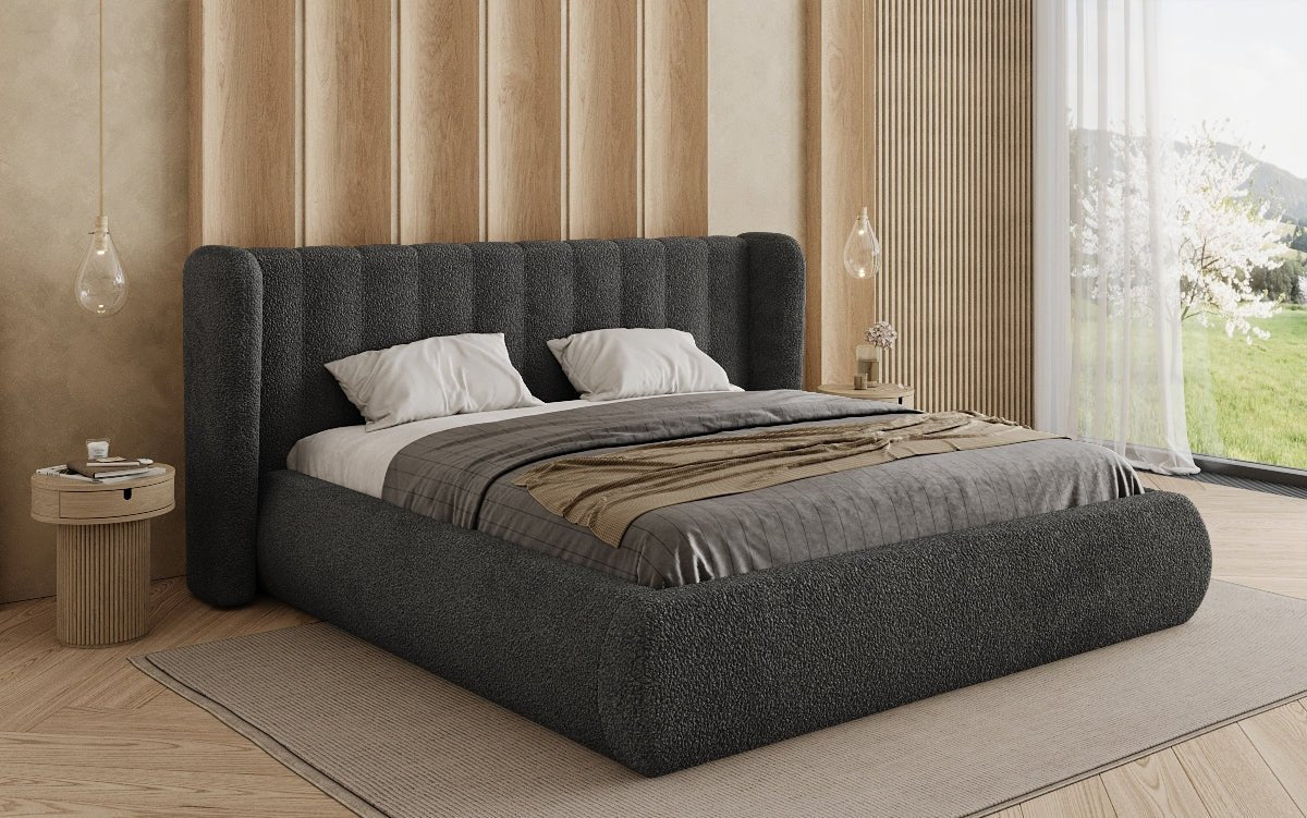 Luxusbetten24 Designer Valentina Bouclé Polsterbett mit Stauraum Schlafzimmer