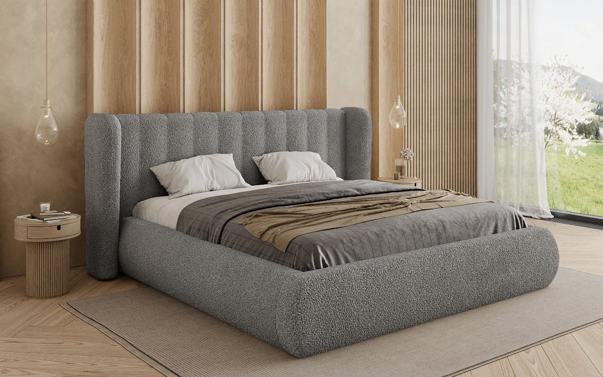 Luxusbetten24 Designer Valentina Bouclé Polsterbett mit Stauraum Schlafzimmer