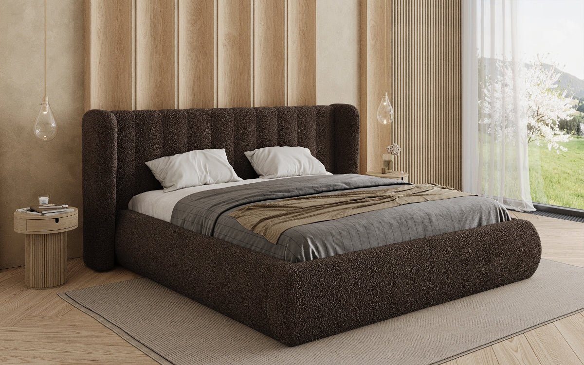 Luxusbetten24 Designer Valentina Bouclé Polsterbett mit Stauraum Schlafzimmer