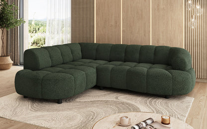 Luxusbetten24 Olivia Mini Designer Sofa Teddy Bouclé Elektrische Erweiterung