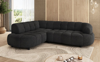Luxusbetten24 Olivia Mini Designer Sofa Teddy Bouclé Elektrische Erweiterung