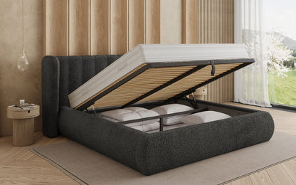 Luxusbetten24 Designer Valentina Bouclé Polsterbett mit Stauraum Schlafzimmer