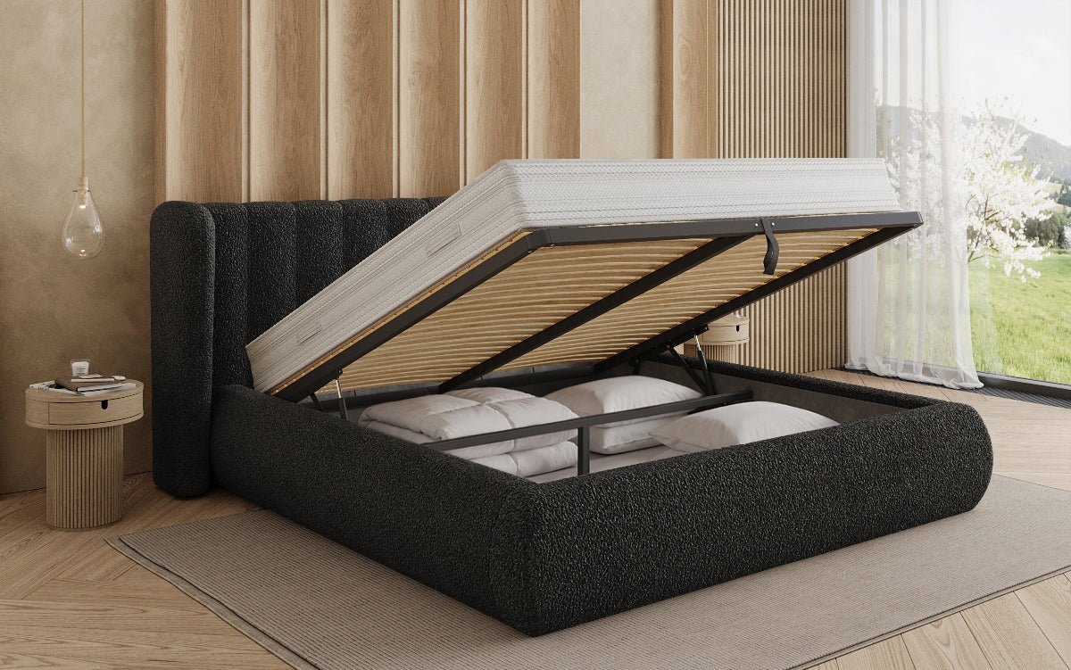 Luxusbetten24 Designer Valentina Bouclé Polsterbett mit Stauraum Schlafzimmer