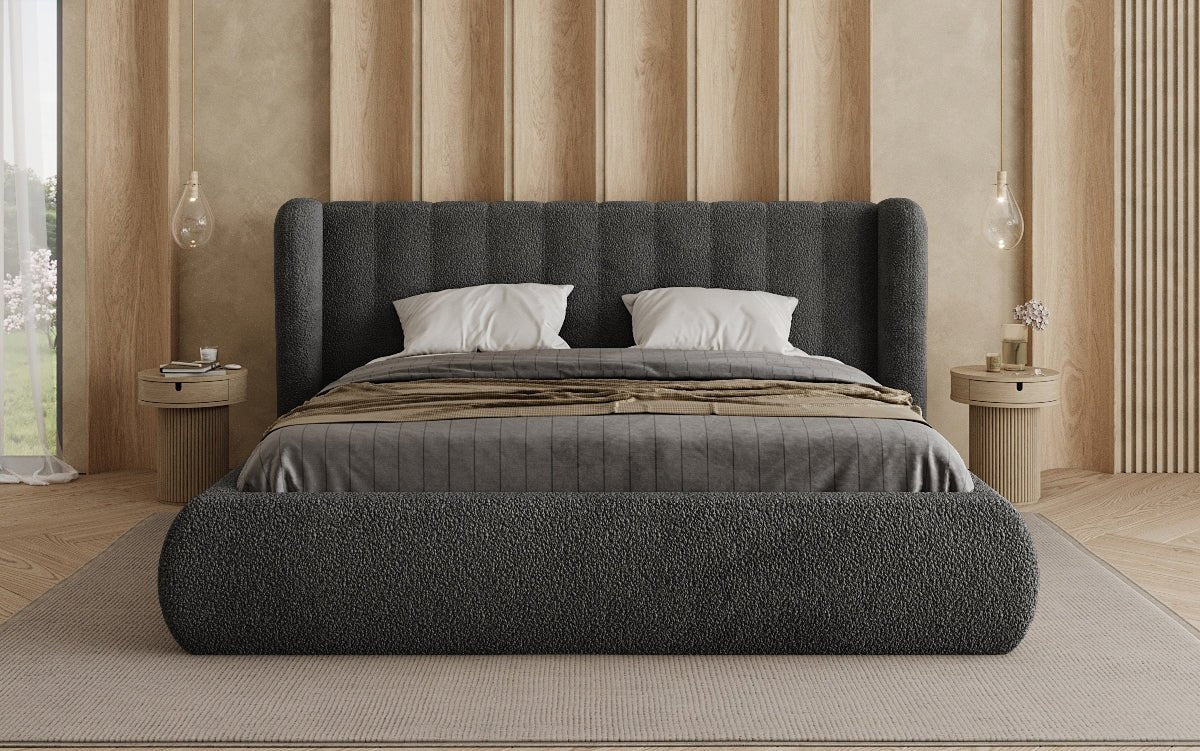 Luxusbetten24 Designer Valentina Bouclé Polsterbett mit Stauraum Schlafzimmer