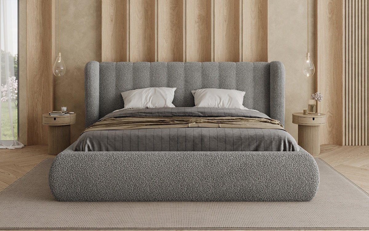 Luxusbetten24 Designer Valentina Bouclé Polsterbett mit Stauraum Schlafzimmer