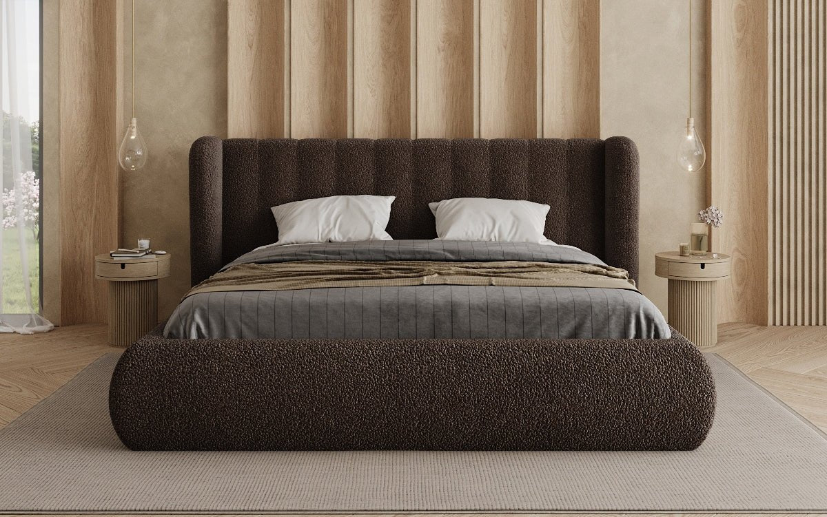 Luxusbetten24 Designer Valentina Bouclé Polsterbett mit Stauraum Schlafzimmer