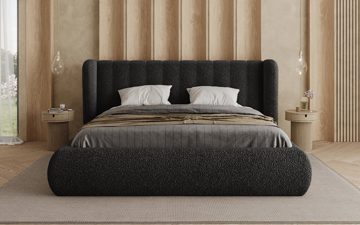 Luxusbetten24 Designer Valentina Bouclé Polsterbett mit Stauraum Schlafzimmer