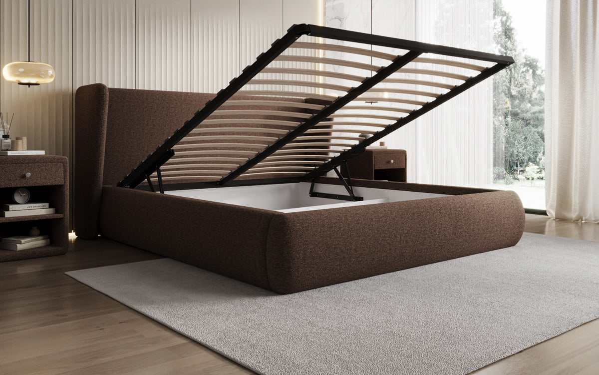Luxusbetten24 Rosalie Polsterbett Teddy Bouclé 140x200 Beige