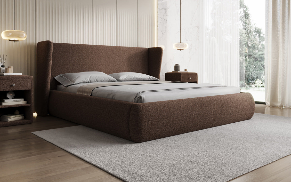 Luxusbetten24 Rosalie Polsterbett Teddy Bouclé 140x200 Beige