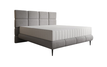 Luxusbetten24 Nessa Boxspringbett mit Hohen Füßen in Teddy Bouclé
