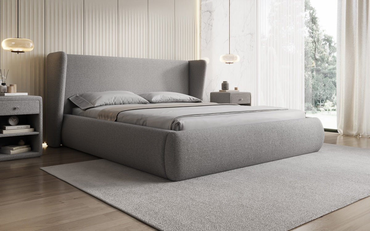 Luxusbetten24 Rosalie Polsterbett Teddy Bouclé 140x200 Beige