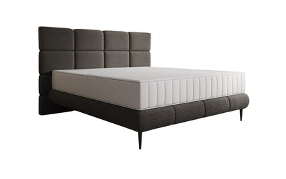 Luxusbetten24 Nessa Boxspringbett mit Hohen Füßen in Teddy Bouclé