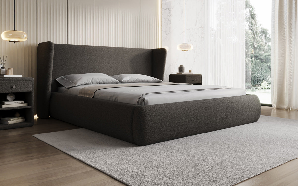 Luxusbetten24 Rosalie Polsterbett Teddy Bouclé 140x200 Beige