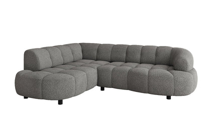 Luxusbetten24 Olivia Mini Designer Sofa Teddy Bouclé Elektrische Erweiterung