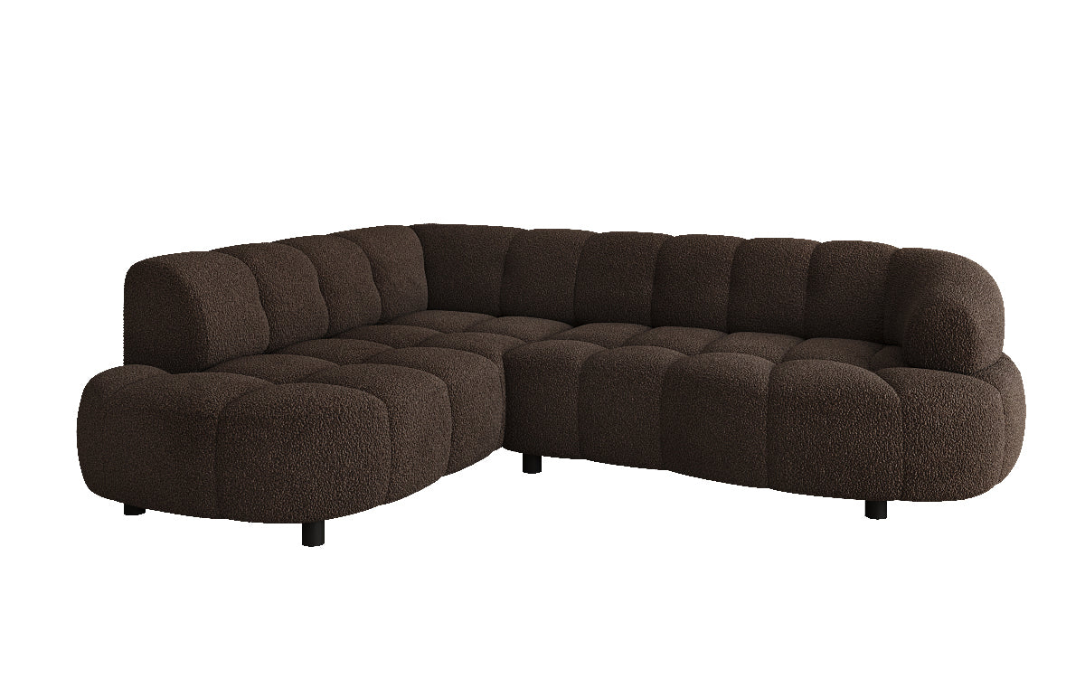Luxusbetten24 Olivia Mini Designer Sofa Teddy Bouclé Elektrische Erweiterung