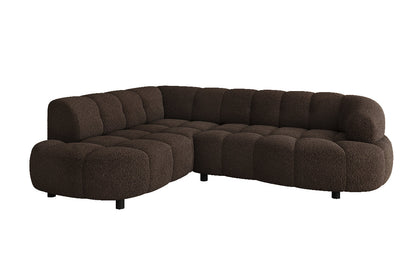 Luxusbetten24 Olivia Mini Designer Sofa Teddy Bouclé Elektrische Erweiterung