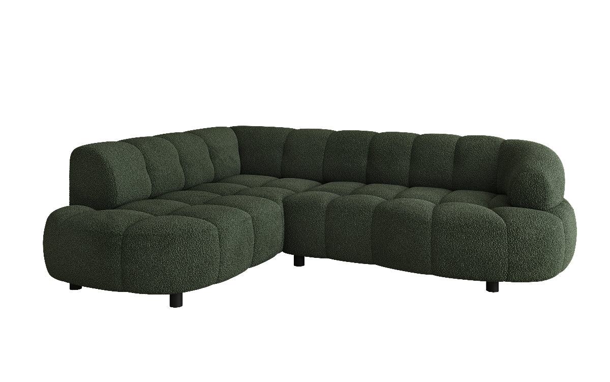 Luxusbetten24 Olivia Mini Designer Sofa Teddy Bouclé Elektrische Erweiterung