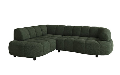 Luxusbetten24 Olivia Mini Designer Sofa Teddy Bouclé Elektrische Erweiterung