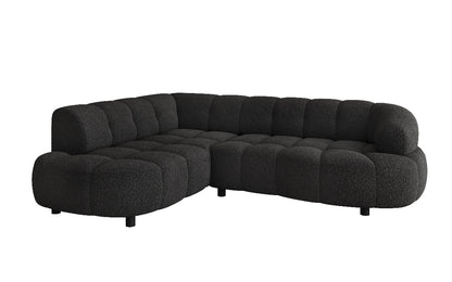 Luxusbetten24 Olivia Mini Designer Sofa Teddy Bouclé Elektrische Erweiterung
