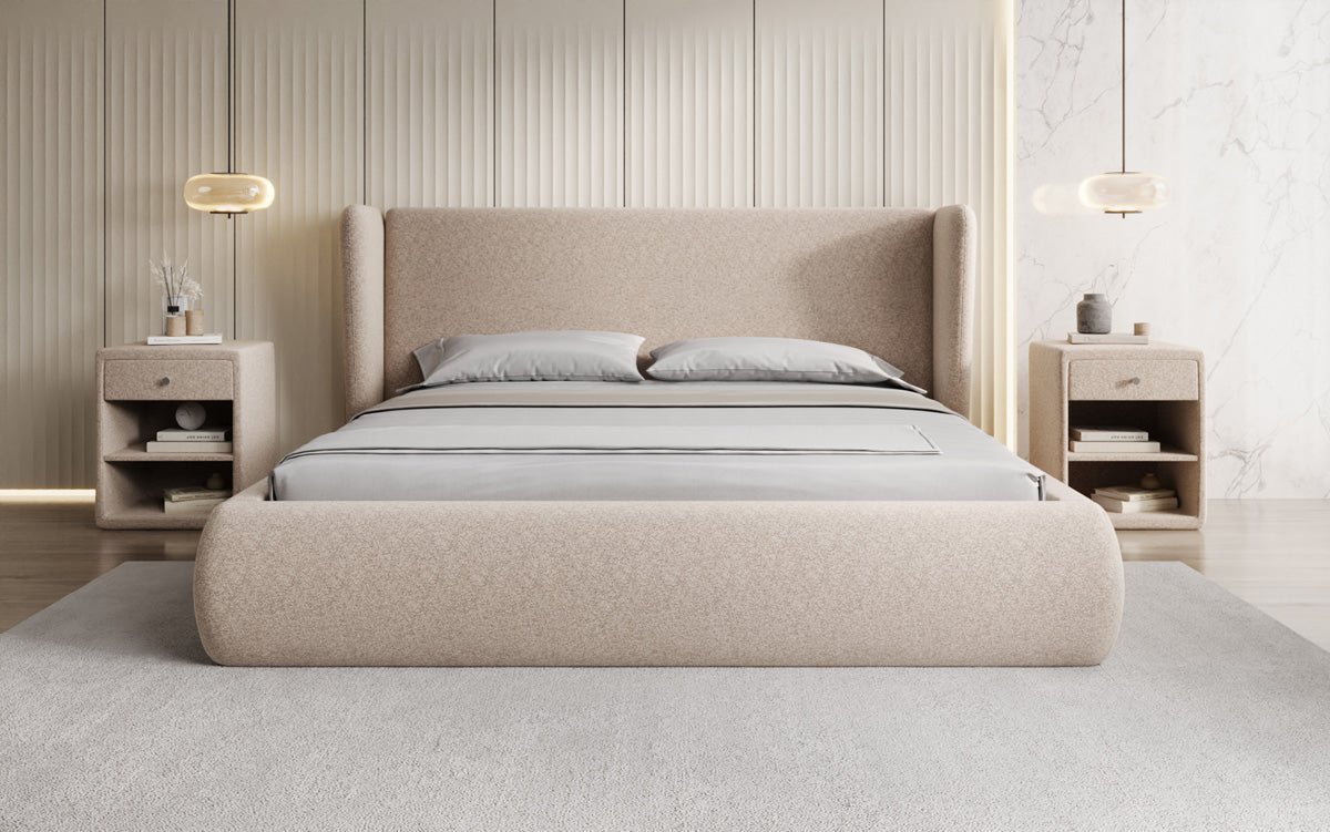 Designer Luxusbetten24 Rosalie Polsterbett aus Samt mit Stauraum