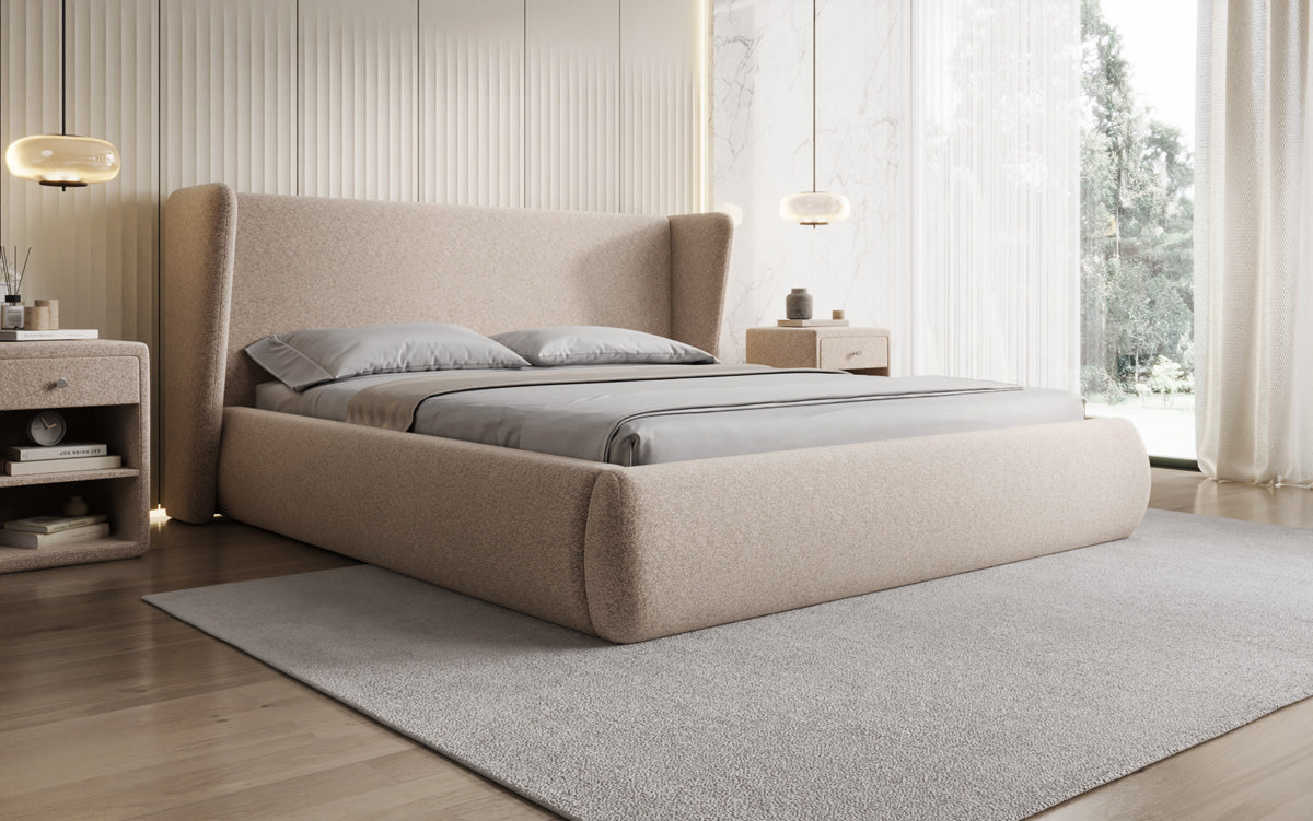 Designer Luxusbetten24 Rosalie Polsterbett aus Samt mit Stauraum