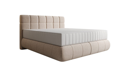 Luxusbetten24 Nala Boxspringbett aus Strukturstoff mit Schwebeoptik Komfort