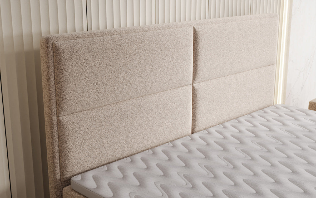 Luxusbetten24 Viola Boxspringbett Strukturstoff mit Stauraum