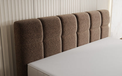 Luxusbetten24 Nala Boxspringbett aus Strukturstoff mit Schwebeoptik Komfort