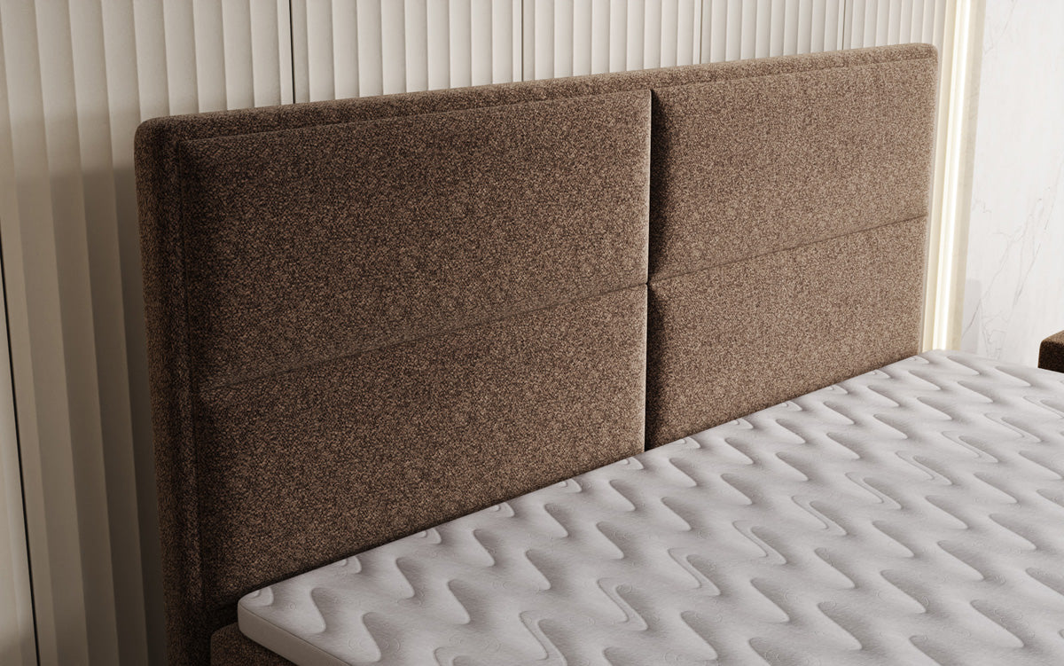 Luxusbetten24 Viola Boxspringbett Strukturstoff mit Stauraum