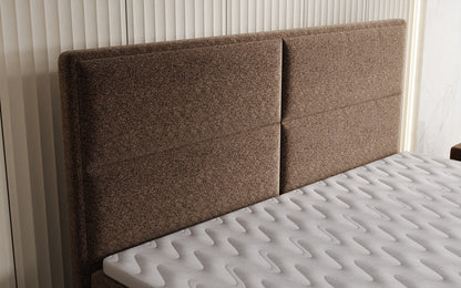 Luxusbetten24 Viola Boxspringbett Strukturstoff mit Stauraum